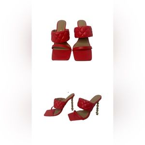 Red Fashion Nova - Just Enough Quilted Heels
